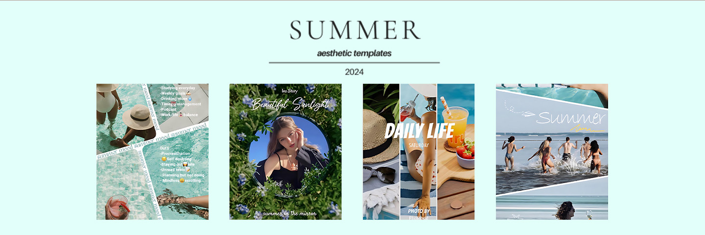 Newest Summer Vibe Templates on PhotoGrid_