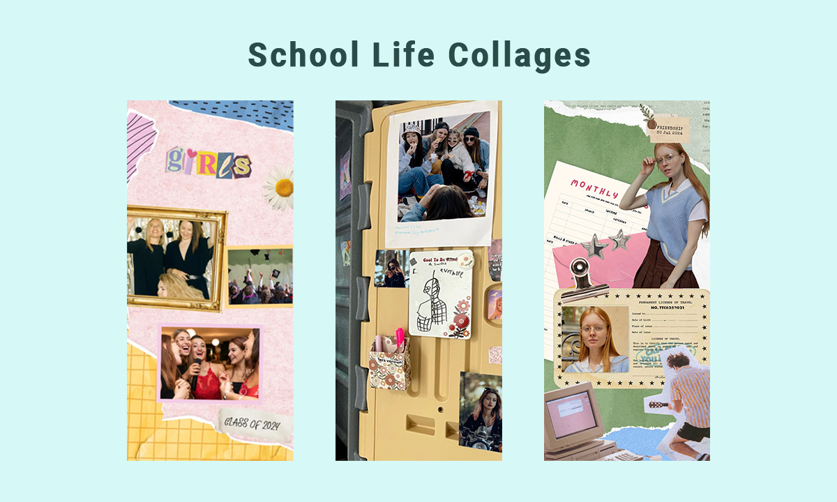 back-to-school post idea-school life collage