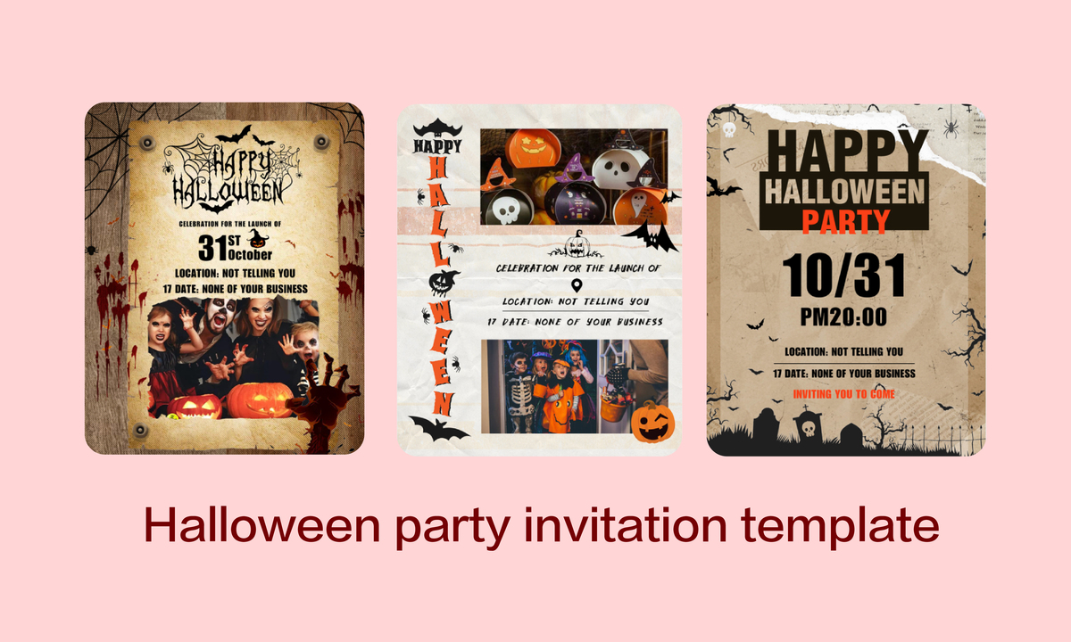 Customizable Halloween party invitation templates on PhotoGrid