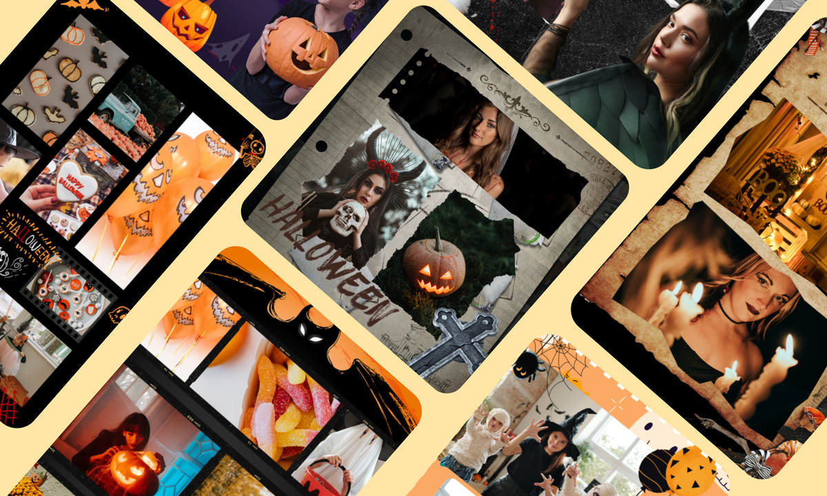 Halloween photo collage templates on PhotoGrid