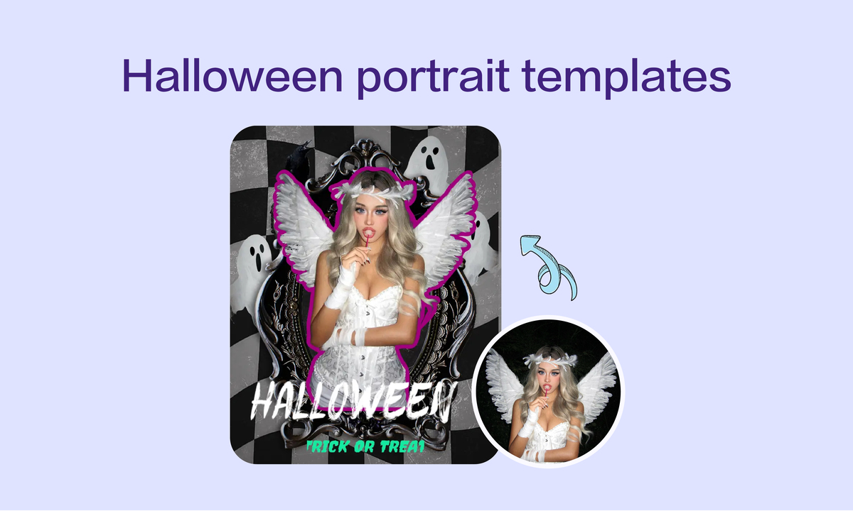 Halloween portrait templates on PhotoGrid