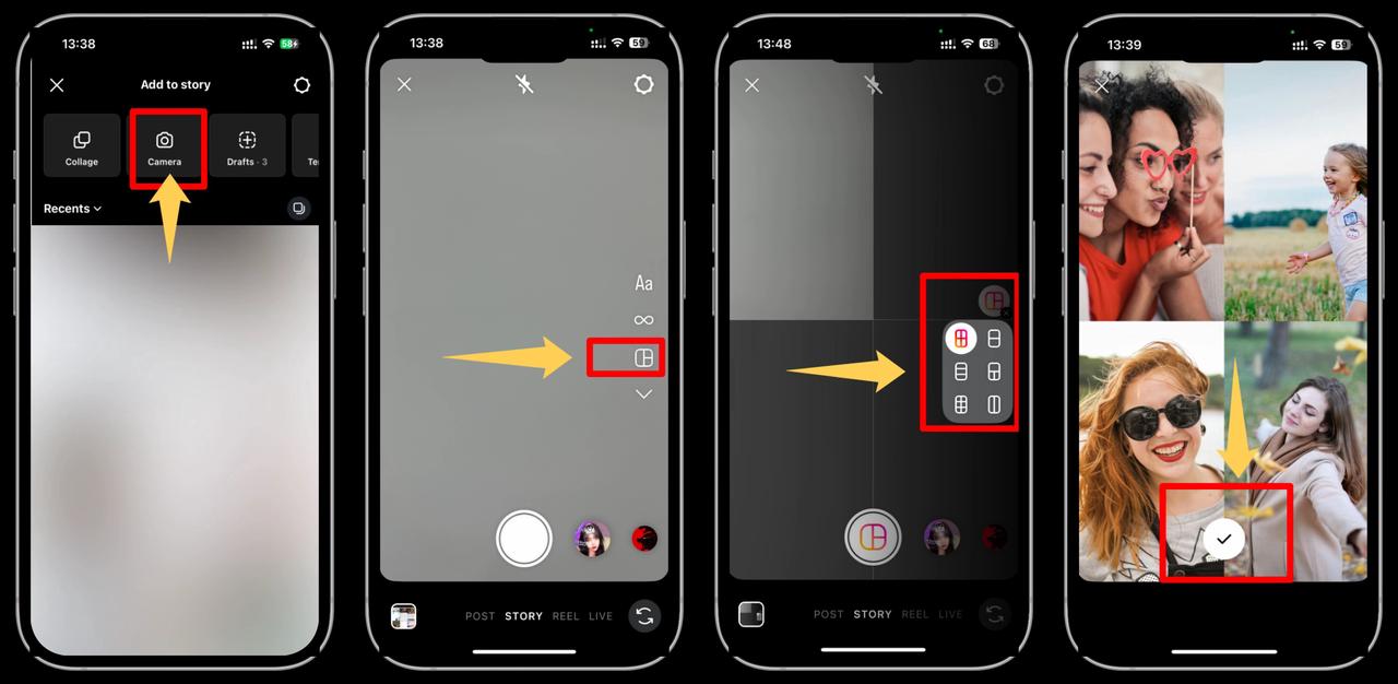 Steps to Make an Instagram Story Collage Using the Built-in Layout
